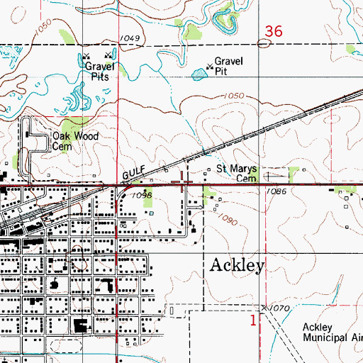Topographic Map of Y's Motel and Campground, IA
