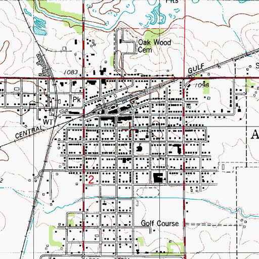 Topographic Map of Ackley Public Library, IA
