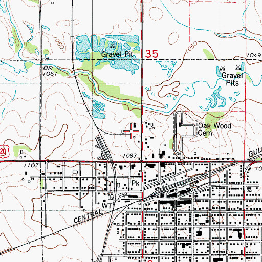Topographic Map of Farmers Cooperative Elevator, IA