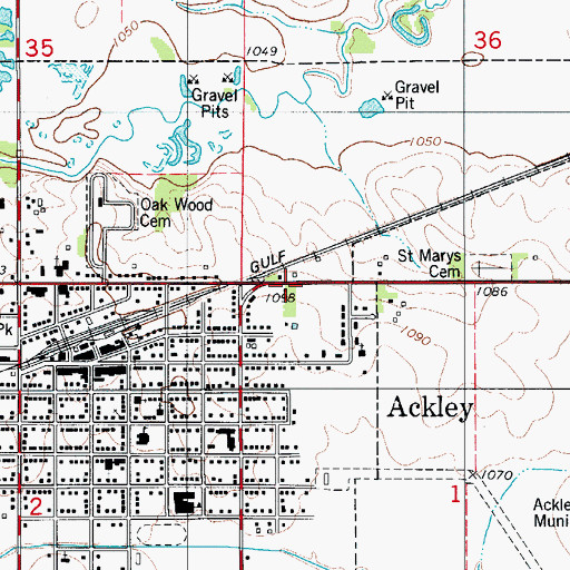 Topographic Map of Saint Mary's Catholic Church, IA