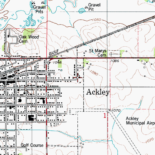 Topographic Map of Our Saviour's Lutheran Church, IA
