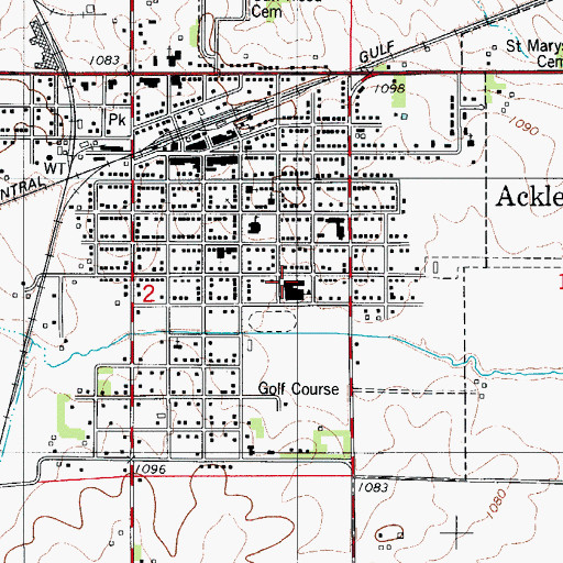 Topographic Map of AGWSR High School, IA
