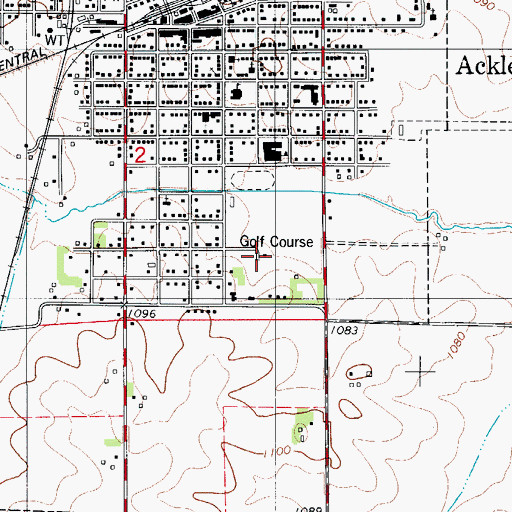 Topographic Map of Ackley Country Club, IA