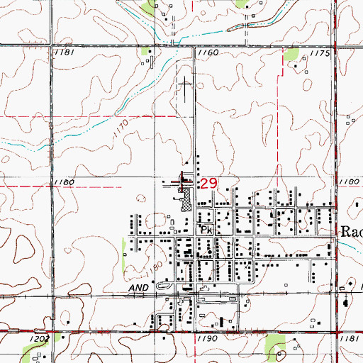 Topographic Map of Our Saviors Lutheran Church, IA