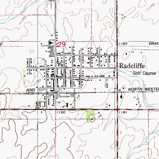 Topographic Map of Saint John's United Methodist Church, IA