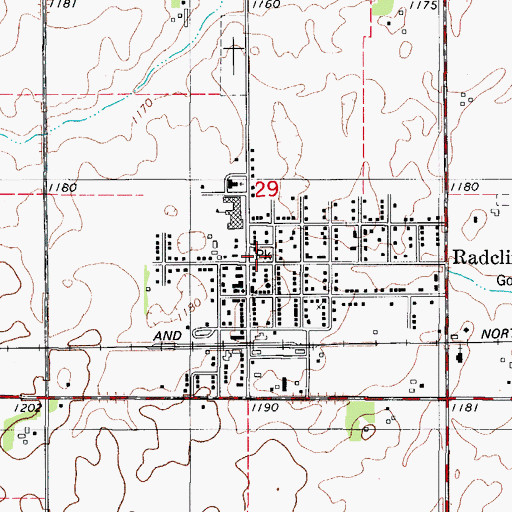 Topographic Map of Radcliffe City Park, IA