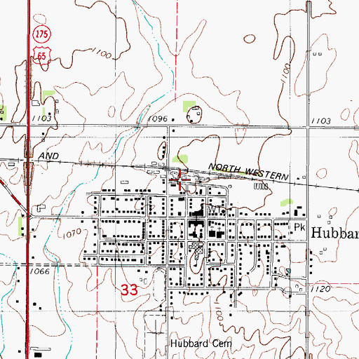Topographic Map of Hubbard (historical), IA