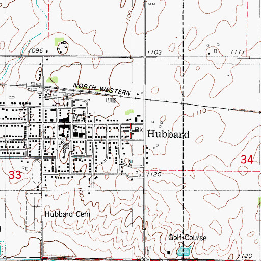 Topographic Map of Brubaker-Hoelscher City Park, IA