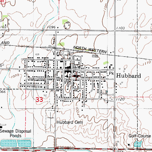 Topographic Map of Saint John's Evangelical Lutheran Church, IA