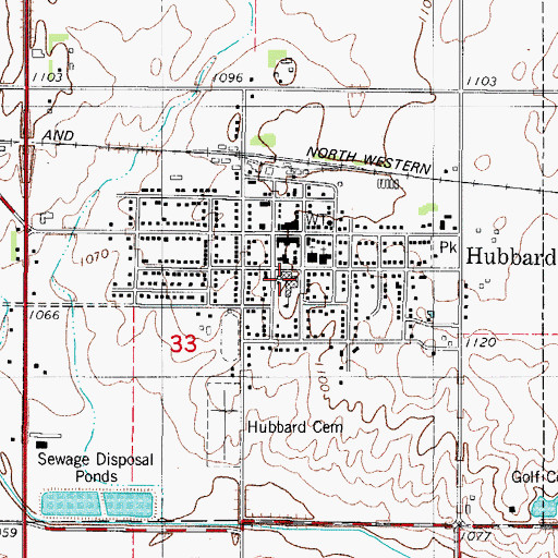 Topographic Map of South Hardin Middle School, IA