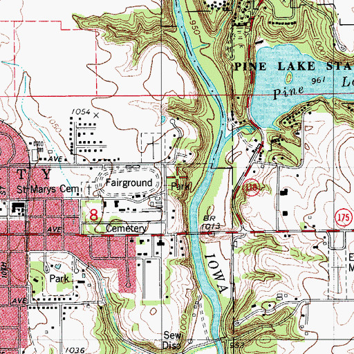Topographic Map of Eldora City Park, IA