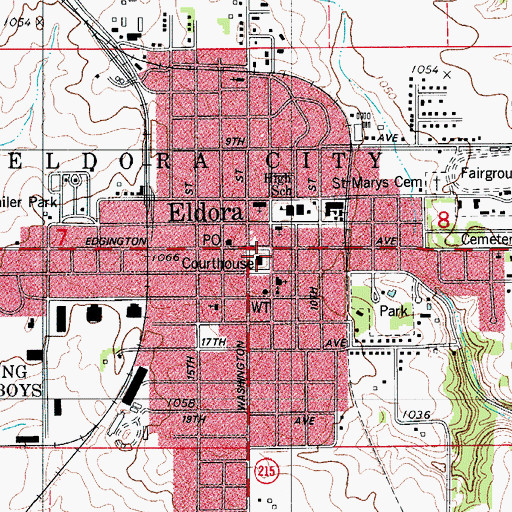 Topographic Map of Civil War Statue, IA