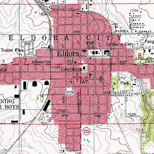 Topographic Map of Eldora Police Department, IA