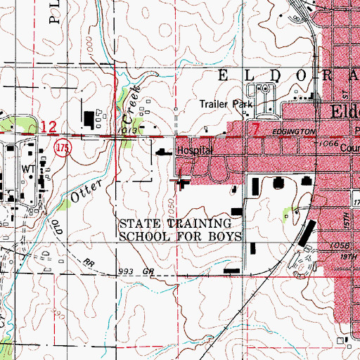 Topographic Map of Valley View Nursing Center, IA