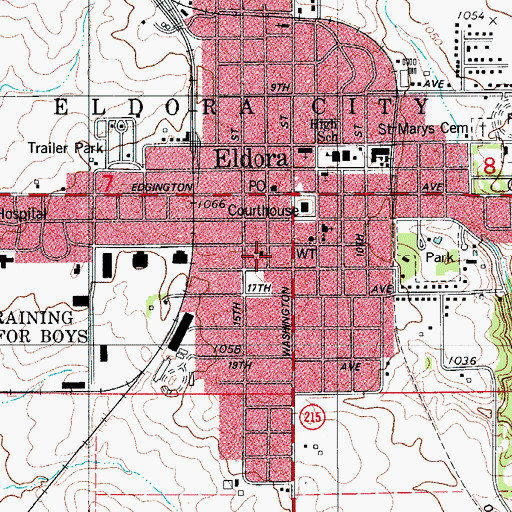 Topographic Map of First Assembly of God Church, IA