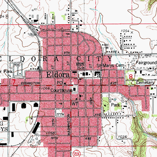 Topographic Map of First Congregational Church, IA