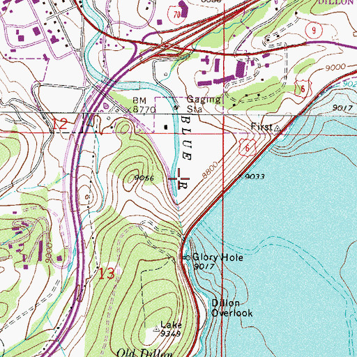 Topographic Map of Dillon Dam, CO