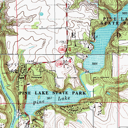 Topographic Map of Pine Lake Country Club, IA