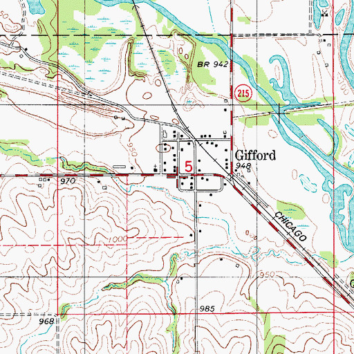 Topographic Map of Gifford Post Office (historical), IA