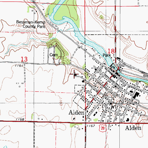 Topographic Map of United Methodist Church, IA