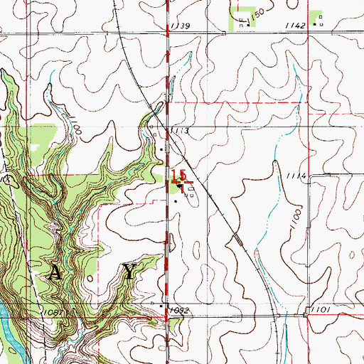 Topographic Map of Clay Center Cemetery, IA