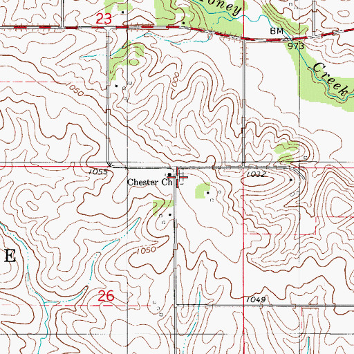 Topographic Map of Chester Cemetery, IA