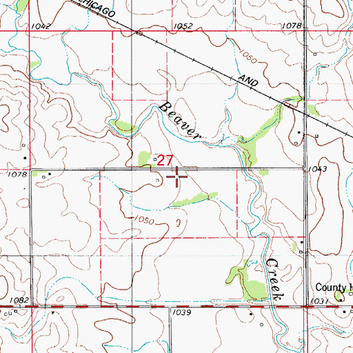 Topographic Map of Hardin City Cemetery, IA