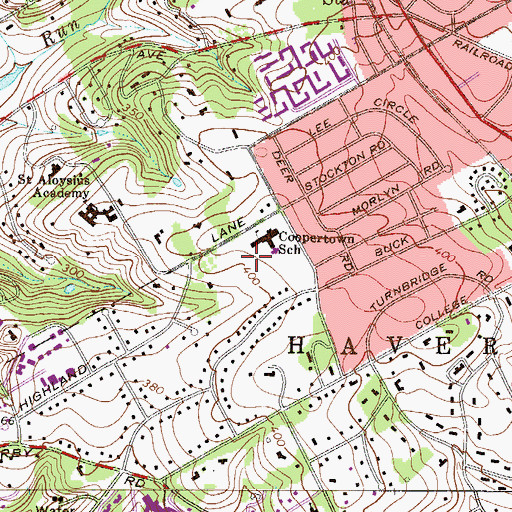 Topographic Map of Highland Farms Park, PA