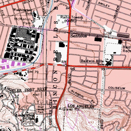 Topographic Map of View KK Prep CHT Middle School, CA