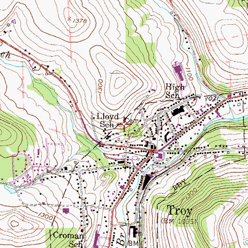 Topographic Map of Lloyd School, PA