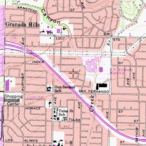 Topographic Map of Thomas Jefferson High School, CA