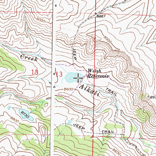 Topographic Map of Welsh Dam, CO