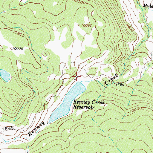 Topographic Map of Kendall Reservoir, CO