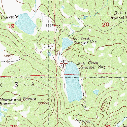 Topographic Map of Bull Creek Number 4 Dam, CO