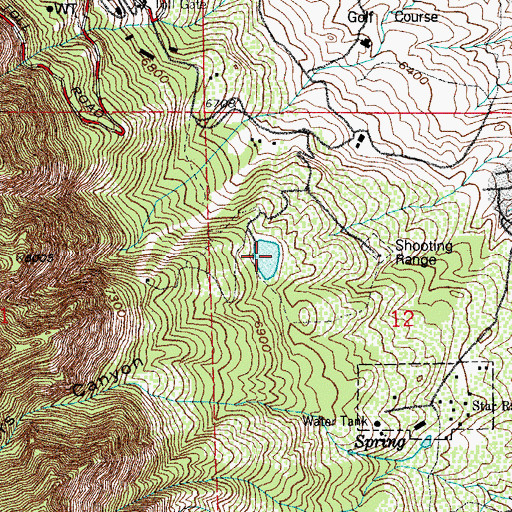 Topographic Map of Fisher Canon Reservoir, CO