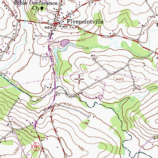 Topographic Map of Brubaker Park, PA
