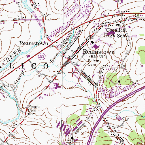 Topographic Map of Memorial Park, PA