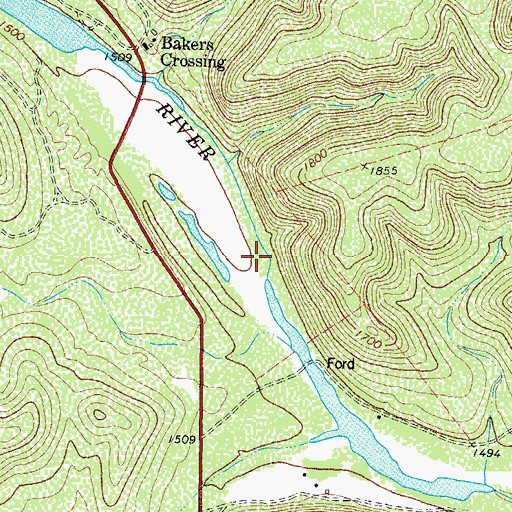 Topographic Map of Huffstutler Springs, TX