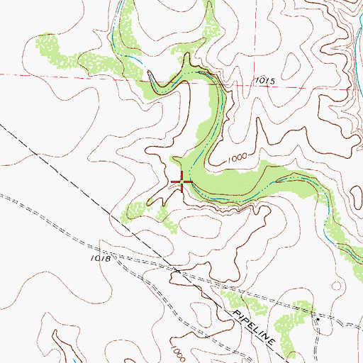 Topographic Map of Yoas Springs, TX