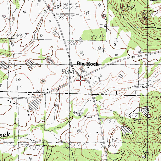 Topographic Map of Roher Springs, TX