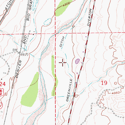 Topographic Map of Greenview Reservoir, CO
