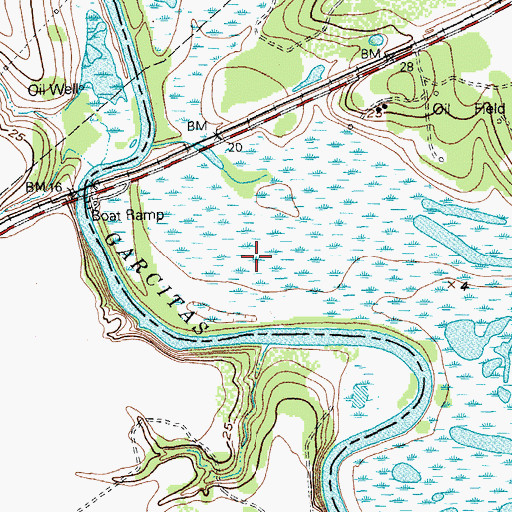 Topographic Map of Fort Saint Louis Spring, TX