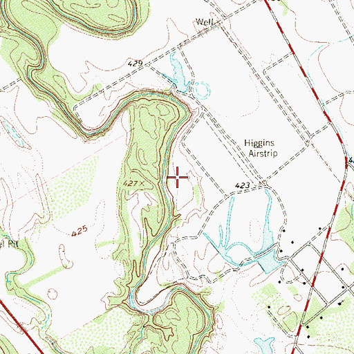 Topographic Map of Sutherland Springs, TX