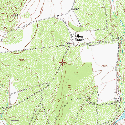Topographic Map of Soldiers Camp Springs, TX