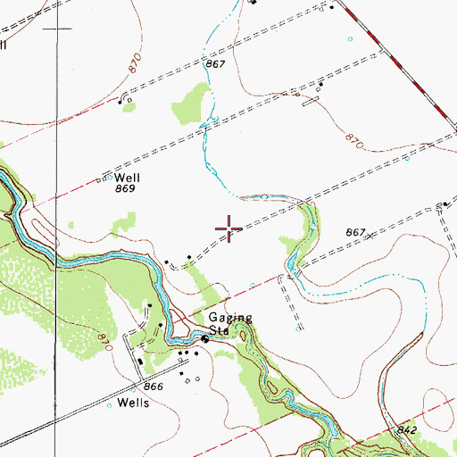 Topographic Map of Leona Springs, TX
