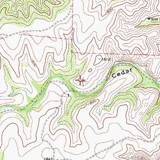 Topographic Map of Cox Springs, TX