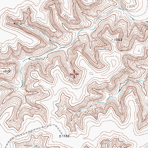 Topographic Map of Gillis Springs, TX