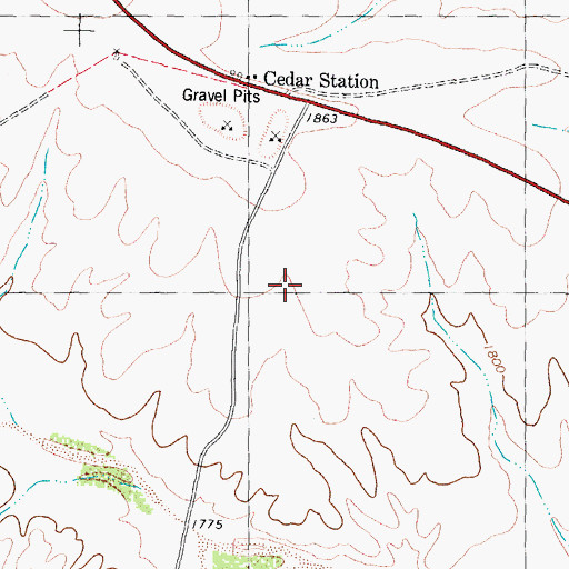 Topographic Map of Cedars Springs, TX