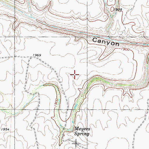 Topographic Map of Meyers Springs, TX