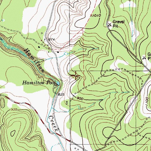 Topographic Map of Hamilton Spring, TX